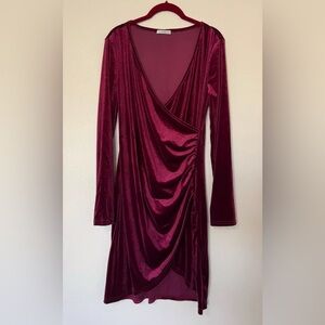 dresses for women Burgundy - Perfect For Party. Sexy V-neck/deep Decolte